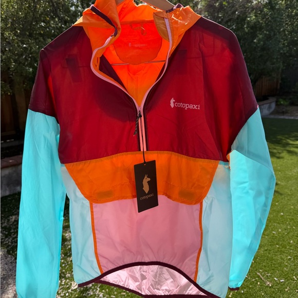cotopaxi Tops - cotopaxi Colorblock Pullover Windbreaker in Orange and Pink